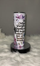 Load image into Gallery viewer, She is Clothed in Strength - Inspirational Tumbler
